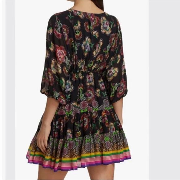 Alexis Holli Floral Mini Dress Women's XS Black Multicolor Midnight Bloom‎ New - Picture 4 of 12